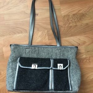 Gray Wool Tumi Laptop Bag